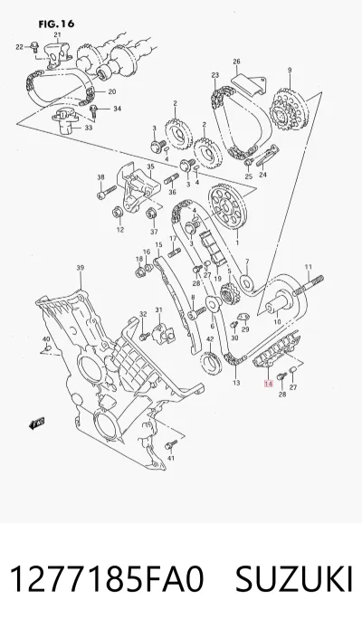 Guía de cadena de distribución SUZUKI 1277185FA0