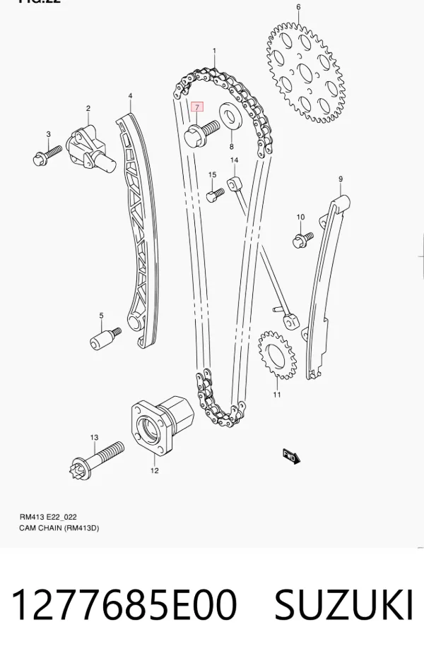 Kit de cadena de distribución 1277685E00 Suzuki