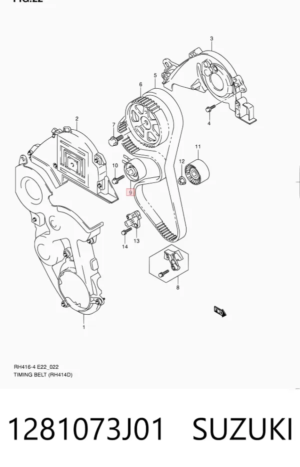 Tensor correa distribución 1281073J01 Suzuki