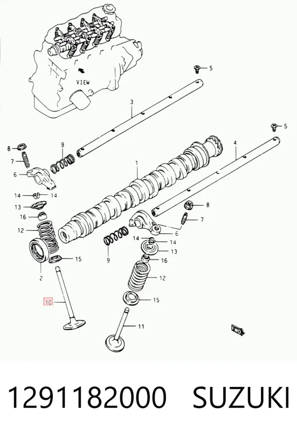 Válvulas de admisión 1291182000 Suzuki