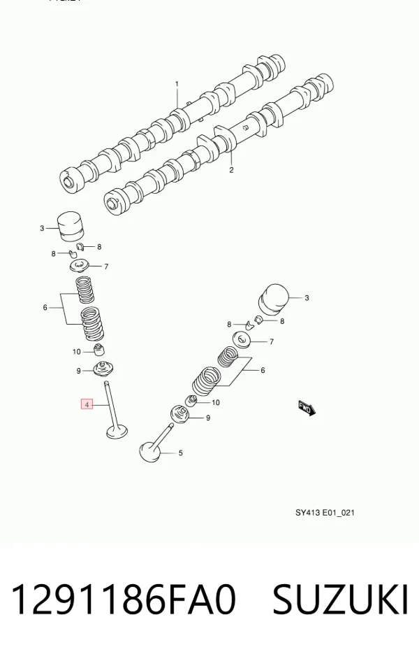 Válvulas de admisión 1291186FA0 Suzuki