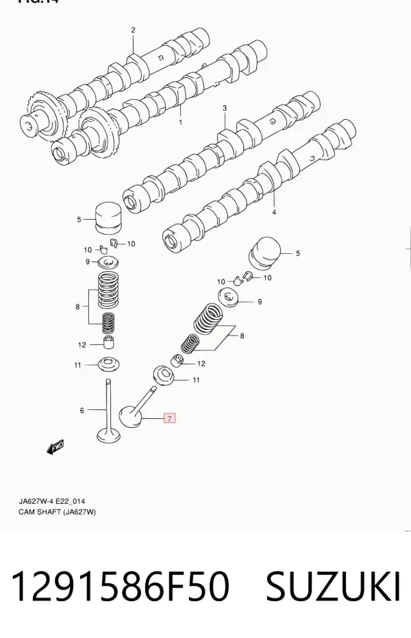 Válvula escape 1291586F50 Suzuki