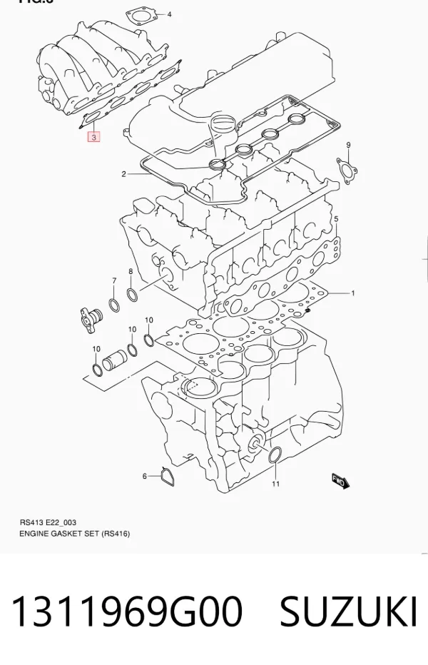 Junta de colector de admisión Suzuki Grand Vitara JB