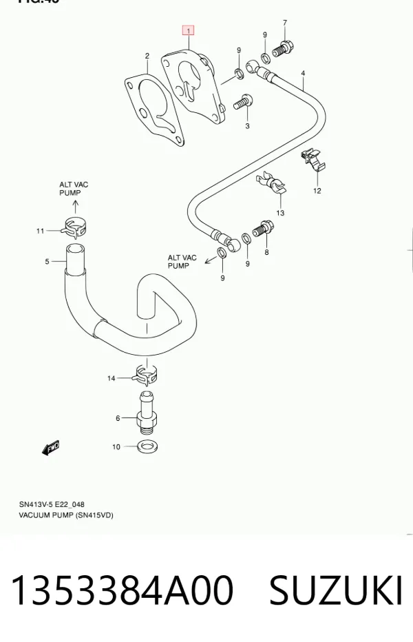 Bomba de vacío 1353384A00 Suzuki