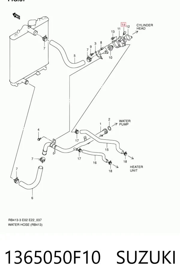 Sensor de temperatura 1365050F10 Suzuki