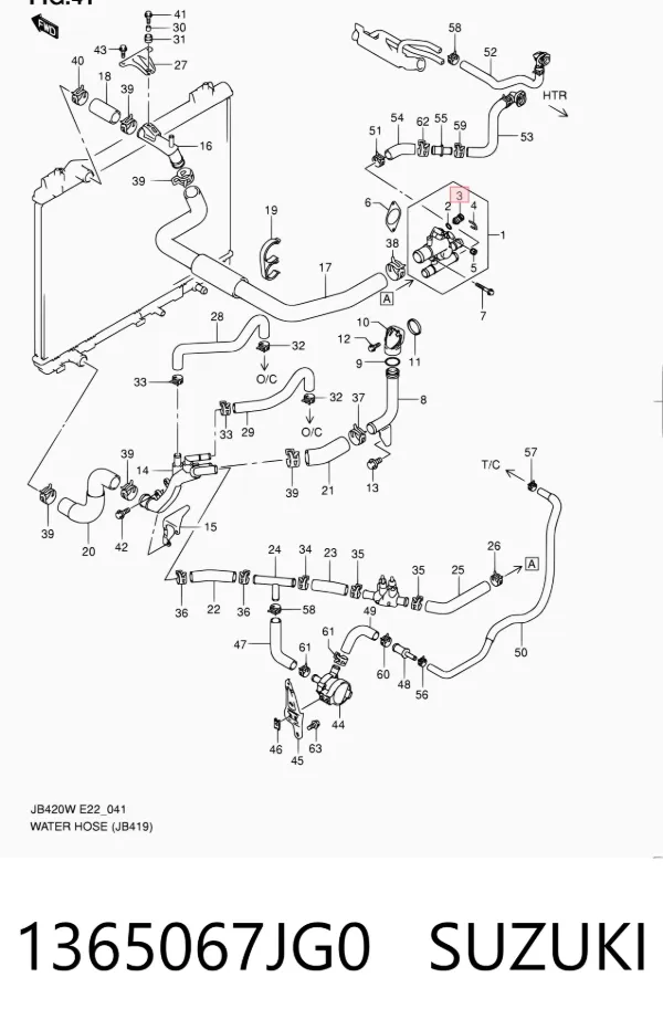 Sensor de temperatura 1365067JG0 Suzuki
