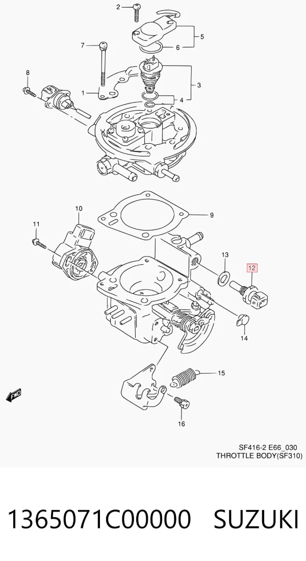 Sensor de temperatura 1365071C00000 Suzuki