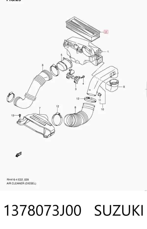 Filtro de aire 1378073J00 Suzuki