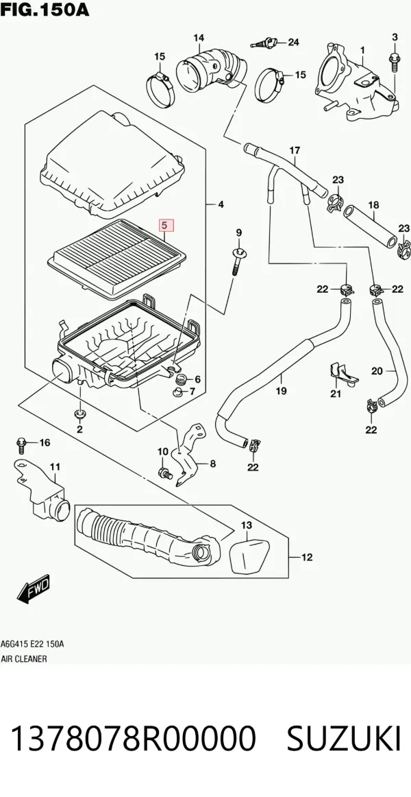 Filtro de aire 1378078R00000 Suzuki
