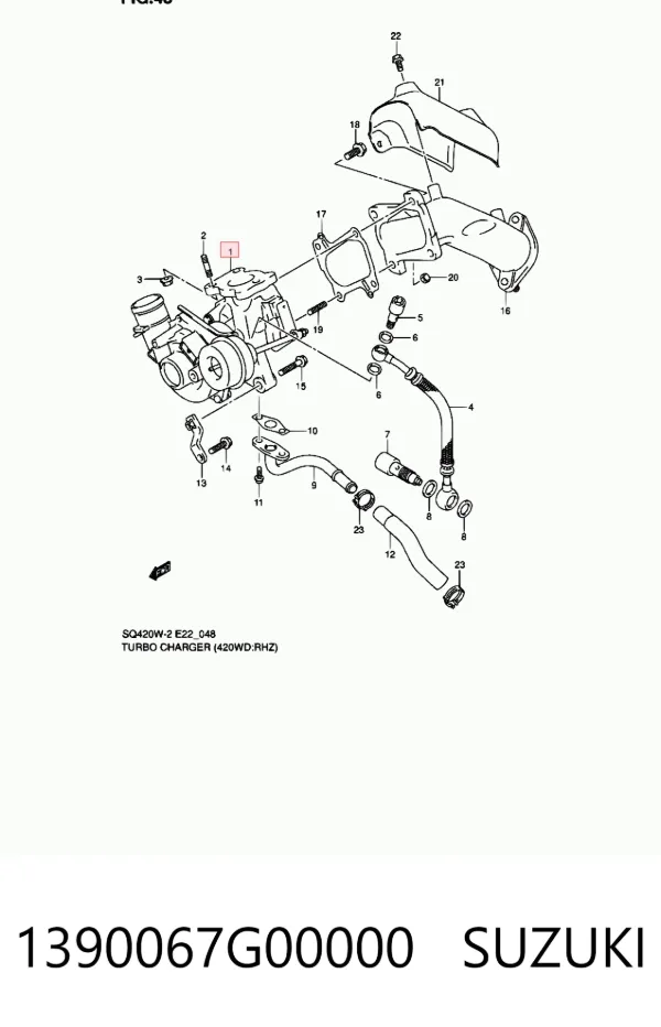 Turbocompresor 1390067G00000 Suzuki