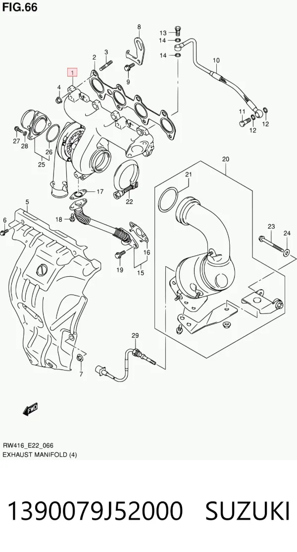 Turbocompresor 1390079J52000 Suzuki