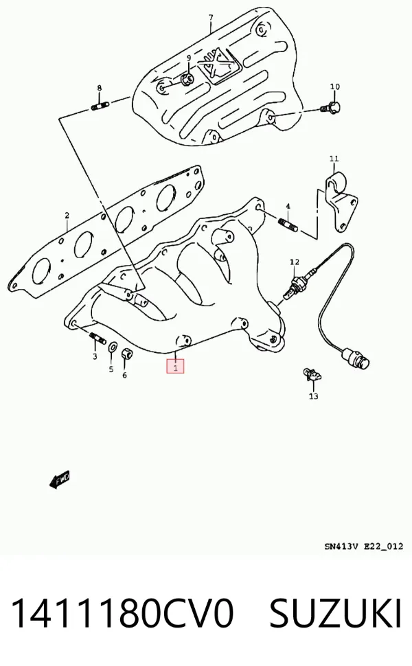 Colector de escape Suzuki Jimny SN, JB