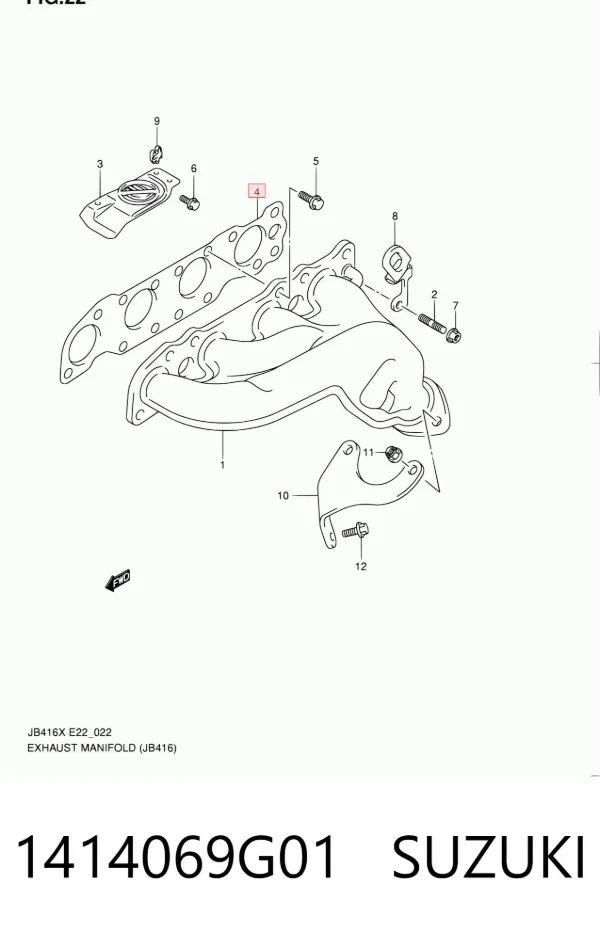 Junta colector escape 1414069G01 Suzuki