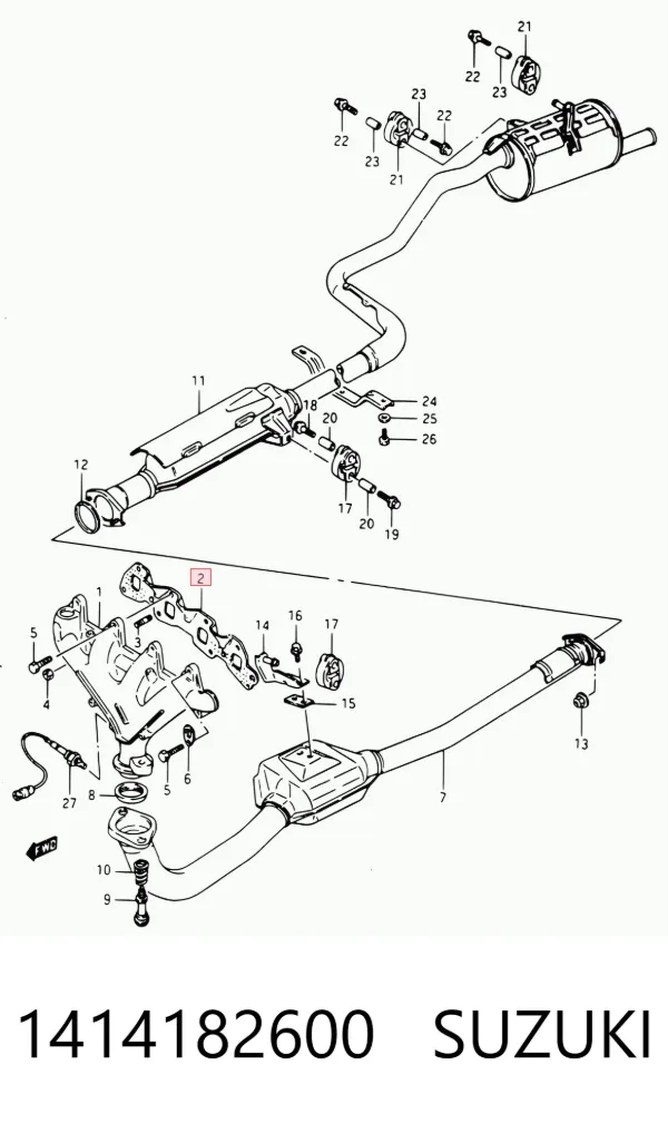 Junta de colector de admisión 1414182600 Suzuki