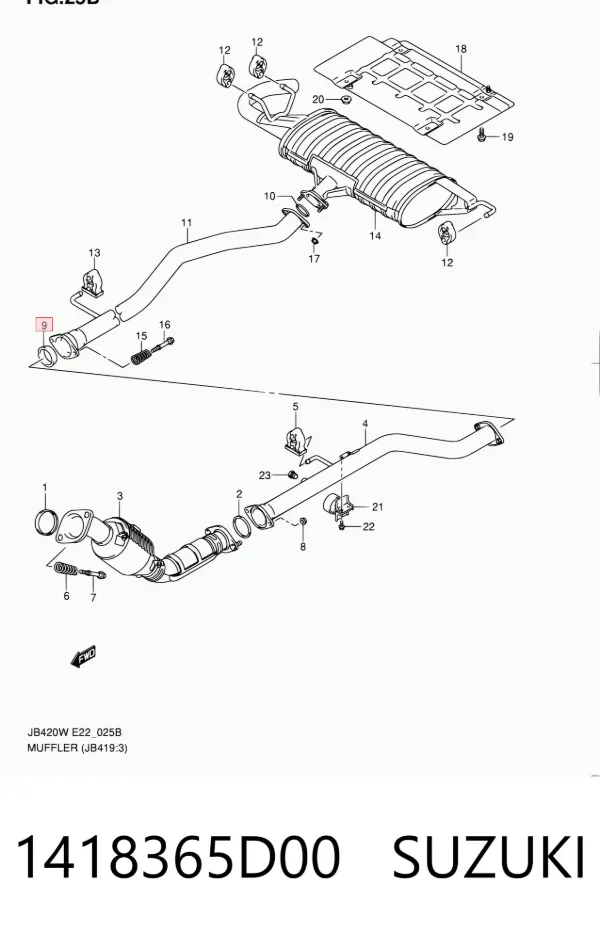 Junta de escape 1418365D00 Suzuki