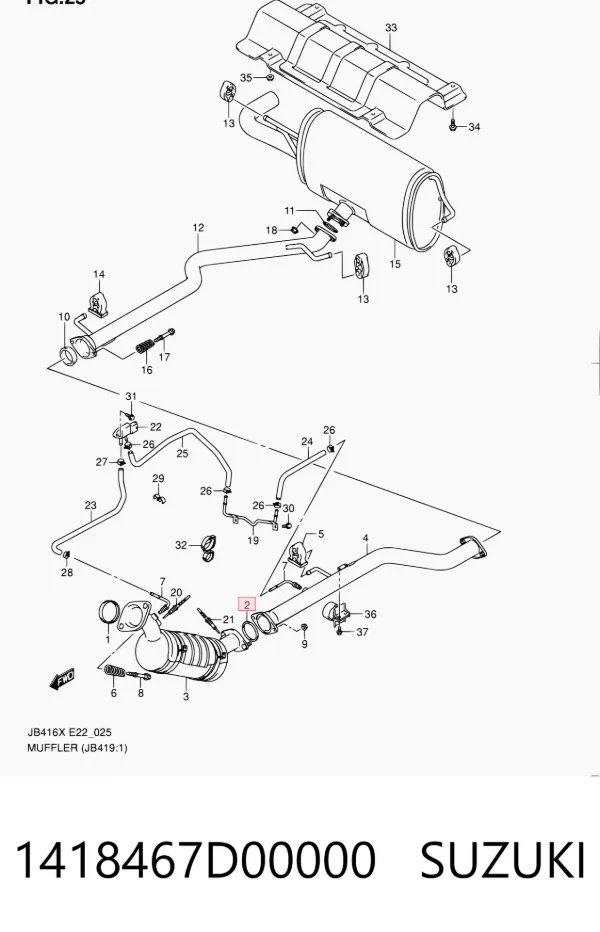 Junta de escape 1418467D00000 Suzuki