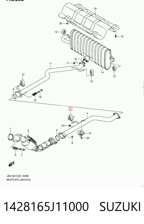 Soporte escape 1428165J11000 Suzuki