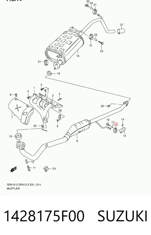 Soporte escape 1428175F00 Suzuki