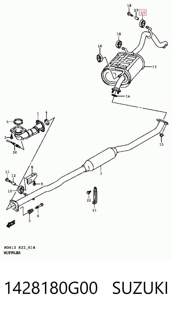 Soporte escape 1428180G00 Suzuki