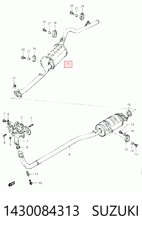 Silenciador trasero 1430084313 Suzuki