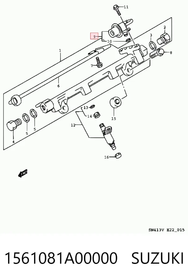 Regulador de presión de combustible 1561081A00000 Suzuki