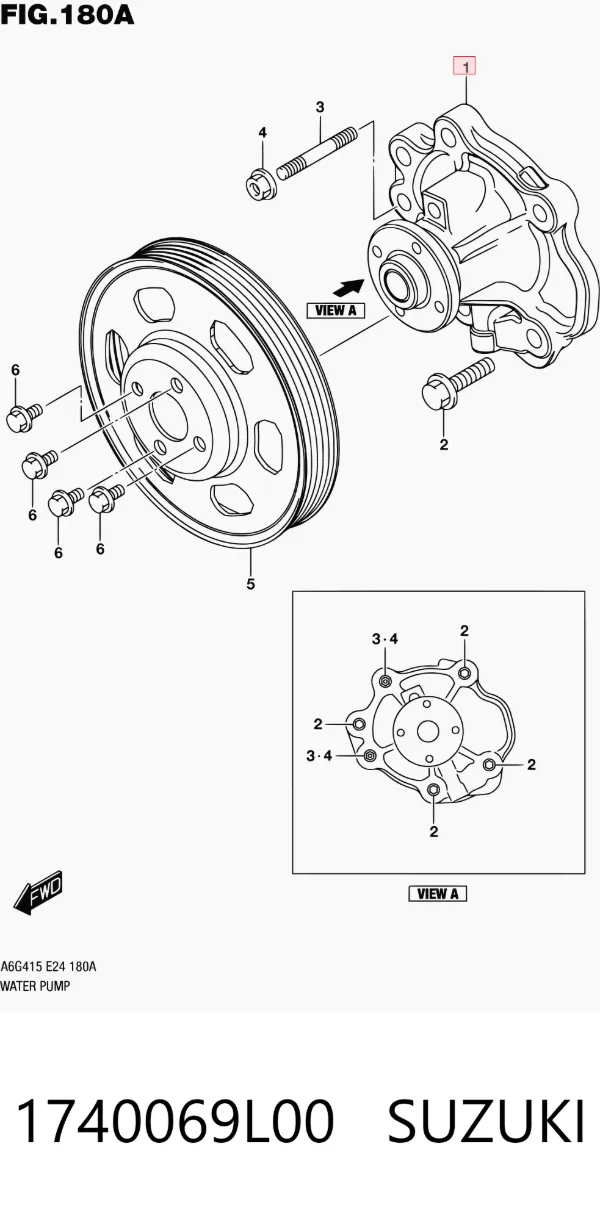 Bomba de agua 1740069L00 Suzuki