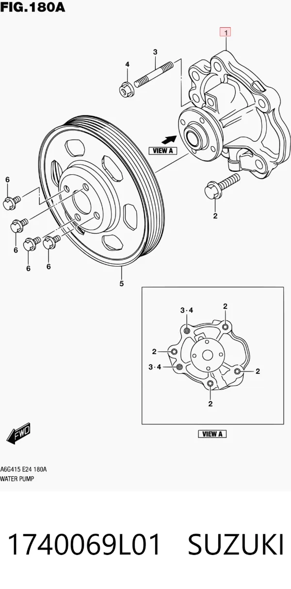 Bomba de agua 1740069L01 Suzuki