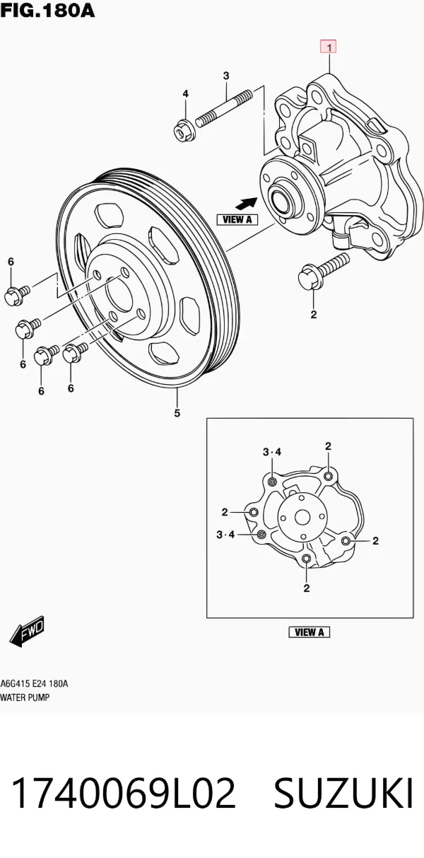 Bomba de agua 1740069L02 Suzuki
