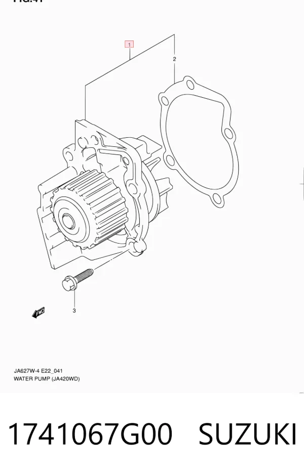 Bomba de agua 1741067G00 Suzuki
