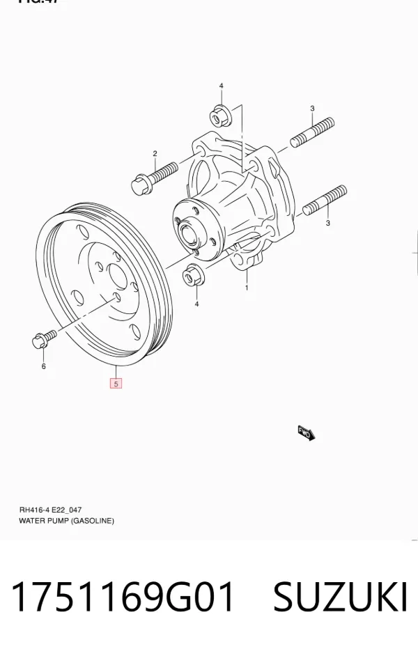 Polea de bomba de agua Suzuki Swift III