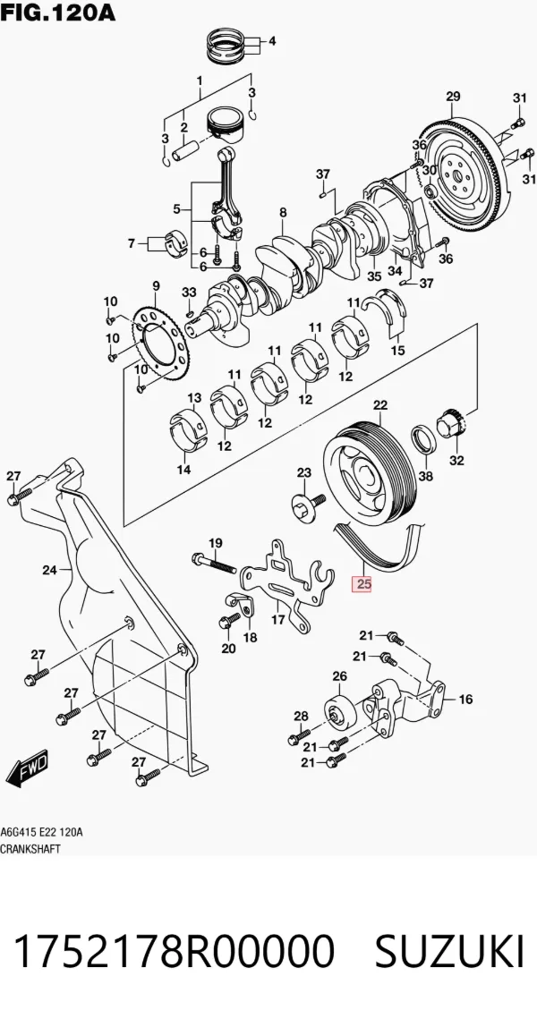 Correa de alternador 1752178R00000 Suzuki