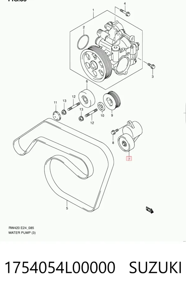 Tensor de correa poli V 1754054L00000 Suzuki