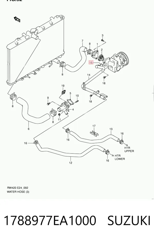 Junta de bomba de aceite 1788977EA1000 Suzuki