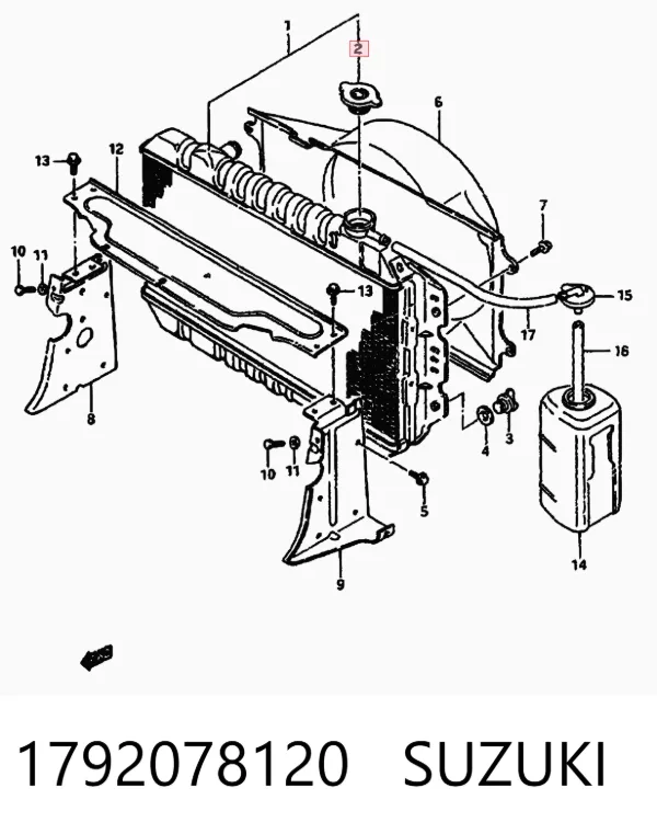 Tapa radiador 1792078120 Suzuki