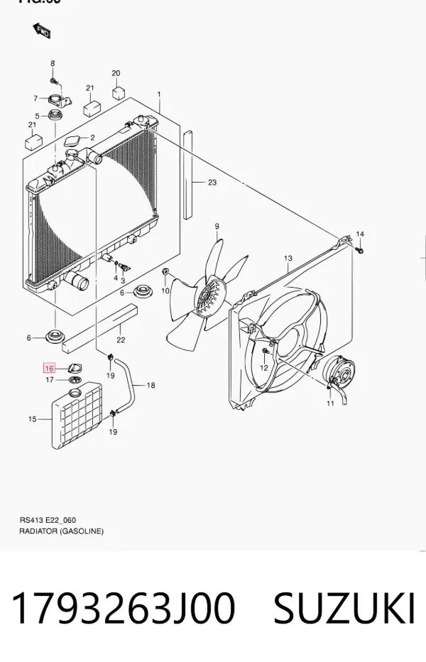 Tapón depósito de refrigerante 1793263J00 Suzuki