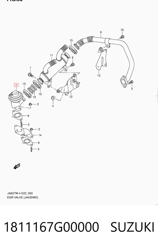 Válvula EGR 1811167G00000 Suzuki