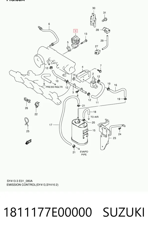 Válvula EGR 1811177E00000 Suzuki