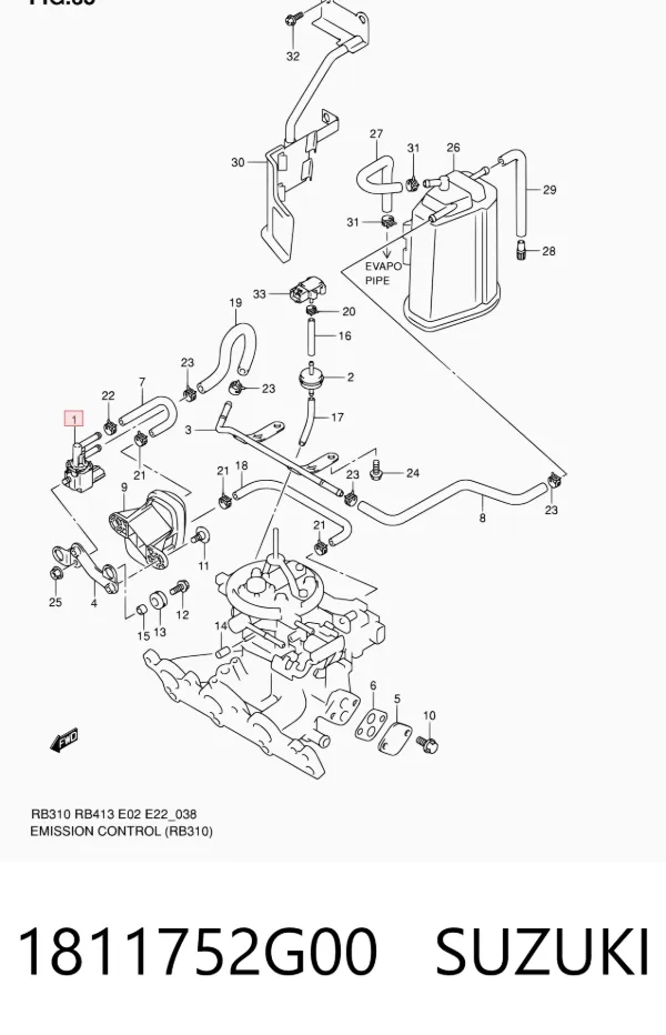 Valvula de purga del canister Suzuki Grand Vitara JB