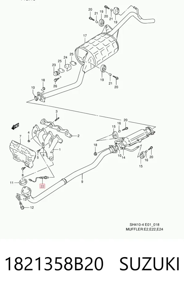Sonda lambda 1821358B20 Suzuki