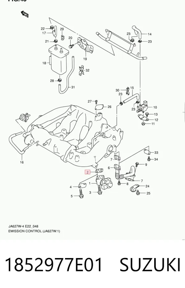 Junta de válvula EGR 1852977E01 Suzuki