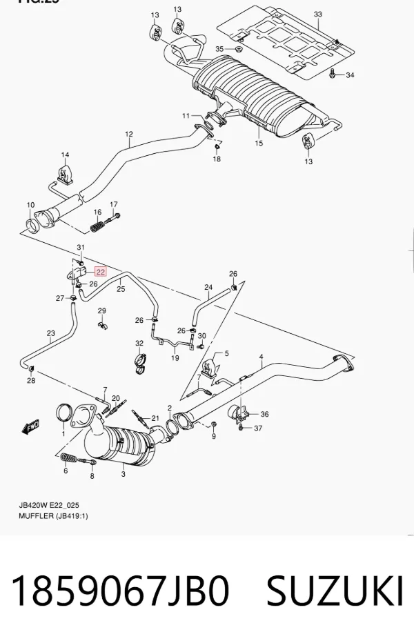 Sensor de presion gases de escape 1859067JB0 Suzuki