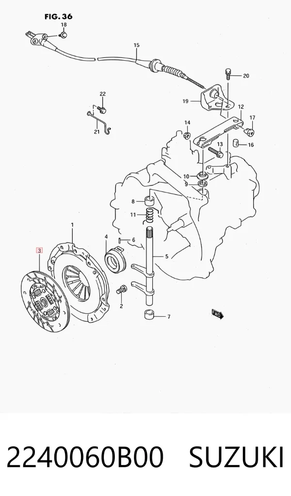 Disco de embrague 2240060B00 Suzuki