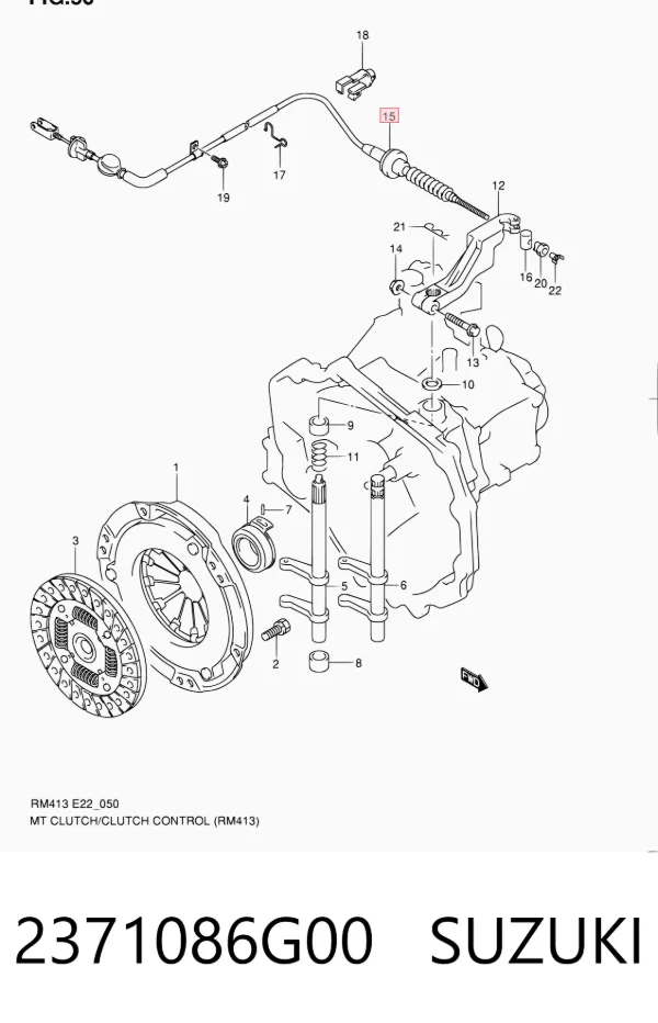 Cable de embrague 2371086G00 Suzuki