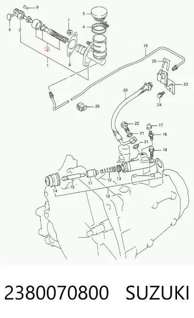 Juego de reparación del cilindro maestro de embrague SUZUKI 2380070800
