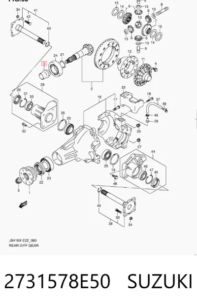 Casquillo separador del piñón trasero del eje trasero SUZUKI 2731578E50