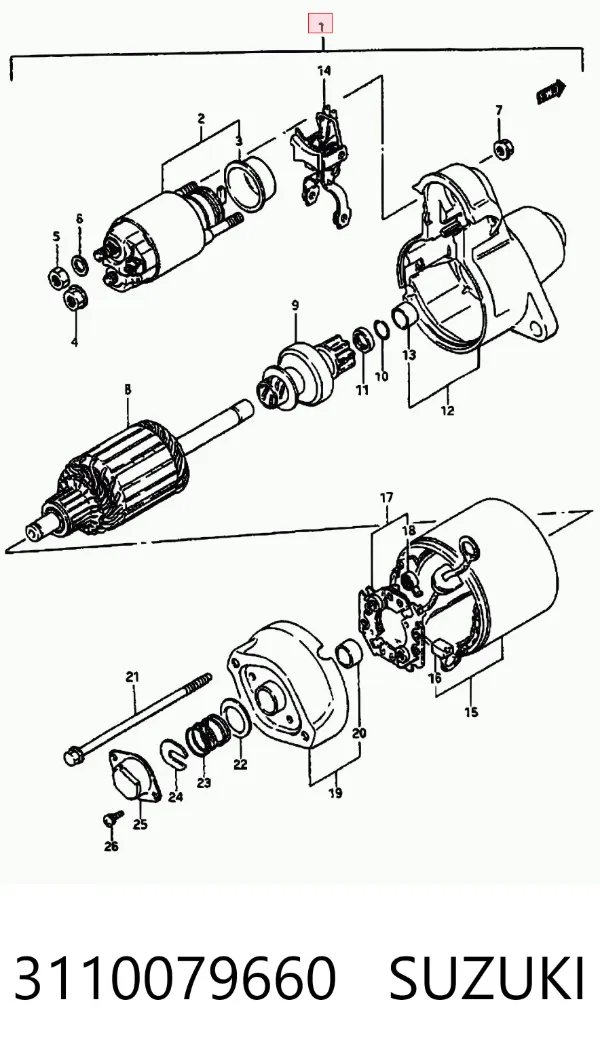 Motor de arranque 3110079660 Suzuki