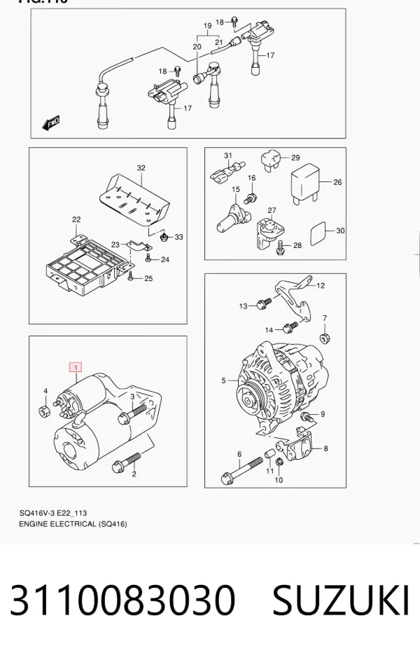 Motor de arranque 3110083030 Suzuki