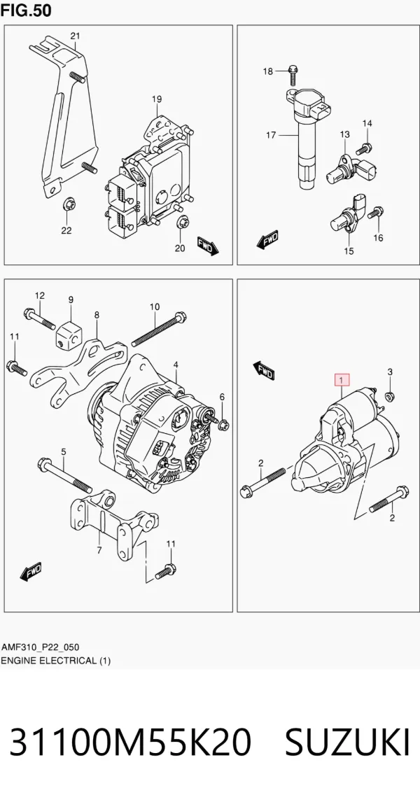 Motor de arranque 31100M55K20 Suzuki