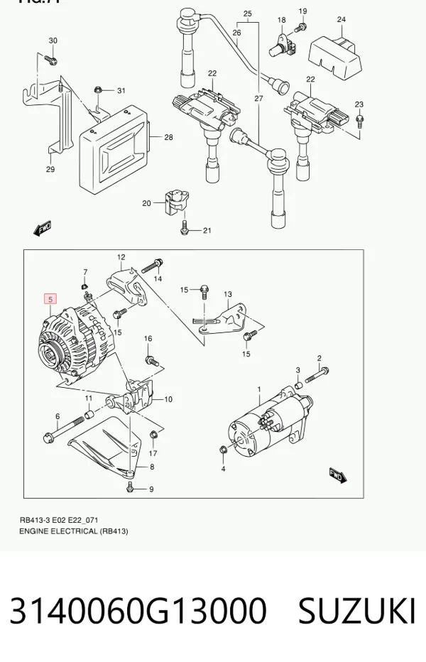 Alternador 3140060G13000 Suzuki
