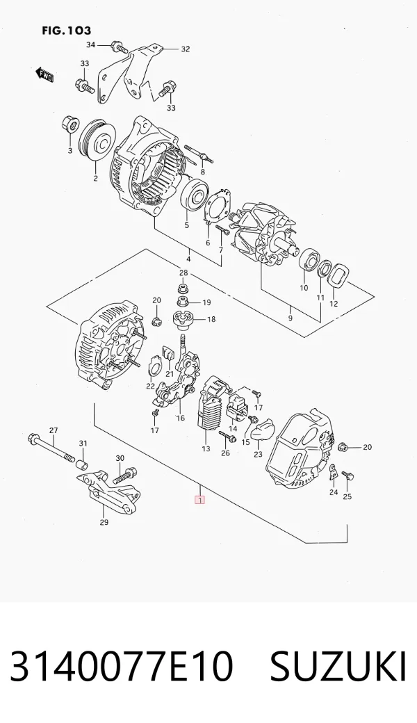 Alternador 3140077E10 Suzuki